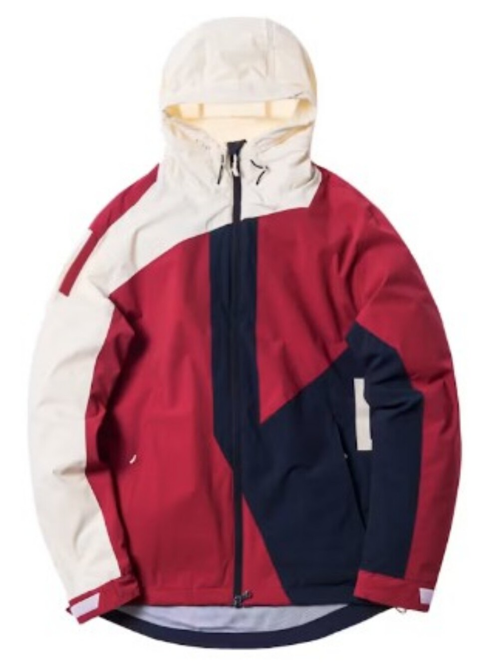 KITH MADISON  Colorblock Hooded Windbreaker in Red, Navy & Cream jacket Size XL